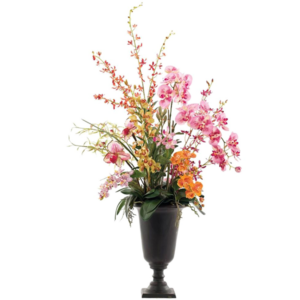 تنگ شیشه ای با گل
